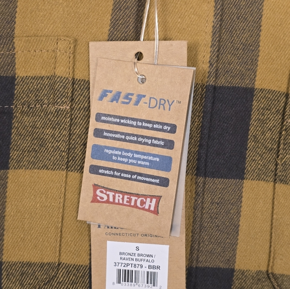 Tailor Vintage: Men’s Long Sleeve Flannel Plaid Shirt- yellow/Blk (size: S)NWT! - Picture 2 of 4